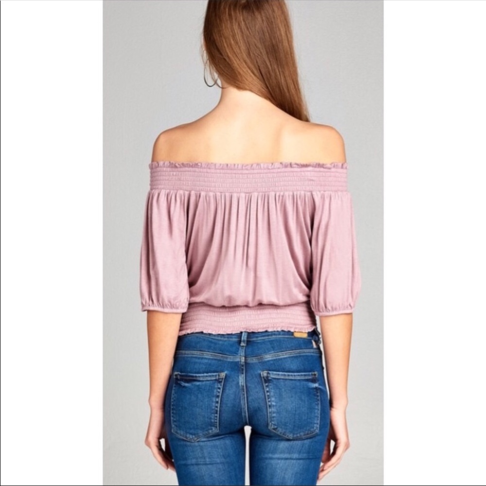 Off Shoulder Lace-up Top - Picture 5 of 6